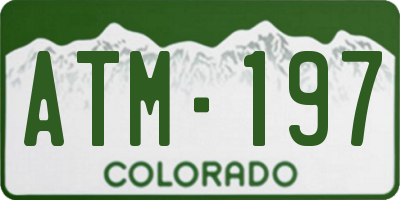 CO license plate ATM197