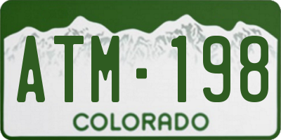 CO license plate ATM198