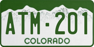 CO license plate ATM201