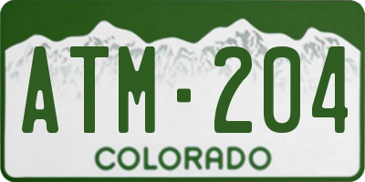 CO license plate ATM204