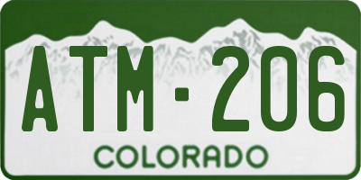 CO license plate ATM206