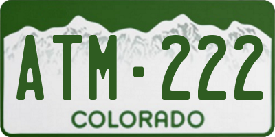 CO license plate ATM222