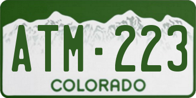 CO license plate ATM223