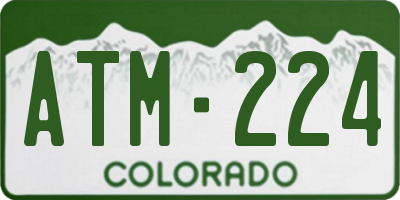 CO license plate ATM224