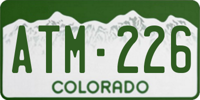CO license plate ATM226