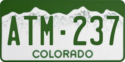 CO license plate ATM237