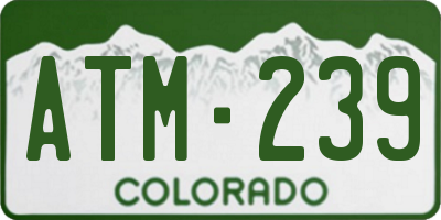 CO license plate ATM239