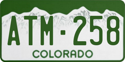 CO license plate ATM258