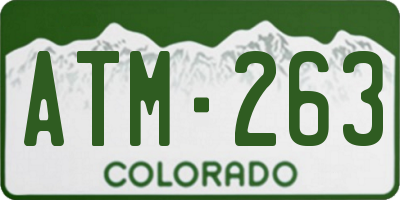 CO license plate ATM263