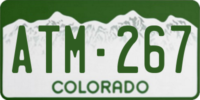 CO license plate ATM267