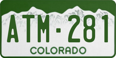 CO license plate ATM281