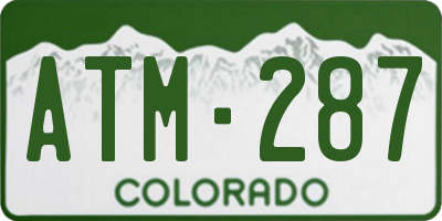CO license plate ATM287