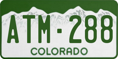 CO license plate ATM288