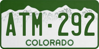 CO license plate ATM292