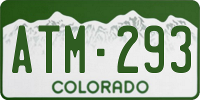 CO license plate ATM293