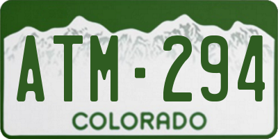 CO license plate ATM294