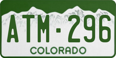 CO license plate ATM296