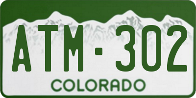 CO license plate ATM302