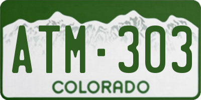 CO license plate ATM303