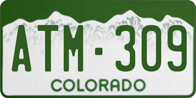 CO license plate ATM309