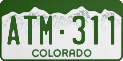 CO license plate ATM311