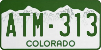 CO license plate ATM313
