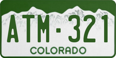 CO license plate ATM321