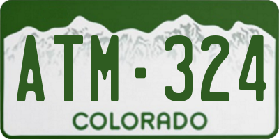 CO license plate ATM324