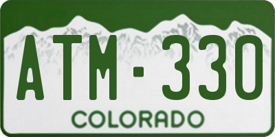 CO license plate ATM330