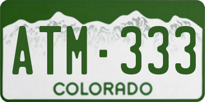 CO license plate ATM333