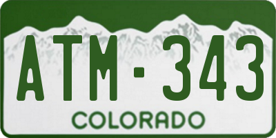 CO license plate ATM343