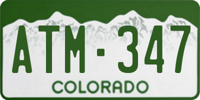 CO license plate ATM347