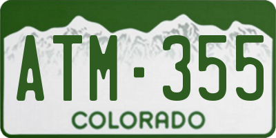 CO license plate ATM355