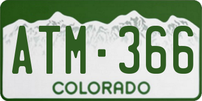 CO license plate ATM366