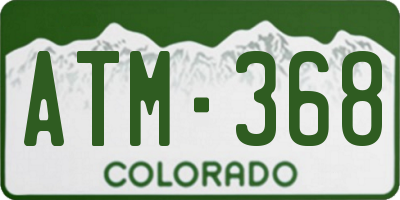 CO license plate ATM368