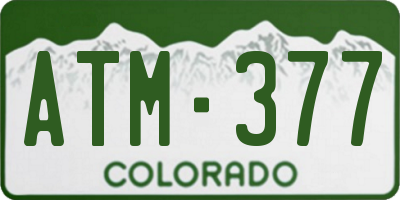 CO license plate ATM377