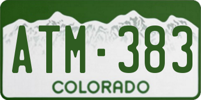 CO license plate ATM383
