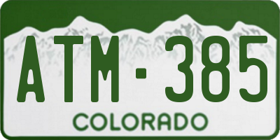 CO license plate ATM385