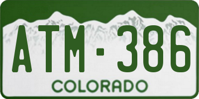 CO license plate ATM386