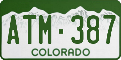 CO license plate ATM387