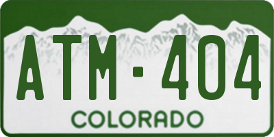 CO license plate ATM404
