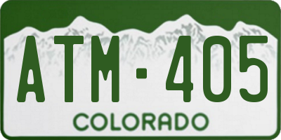 CO license plate ATM405