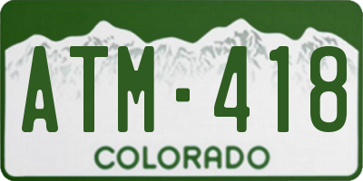 CO license plate ATM418
