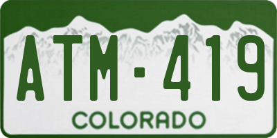 CO license plate ATM419