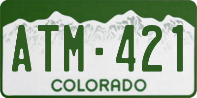 CO license plate ATM421