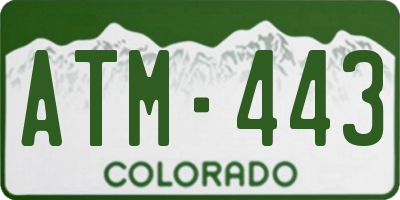 CO license plate ATM443