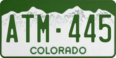 CO license plate ATM445