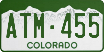 CO license plate ATM455