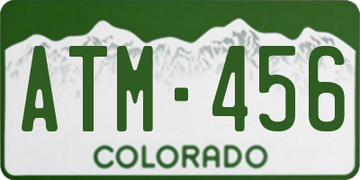 CO license plate ATM456