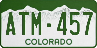 CO license plate ATM457